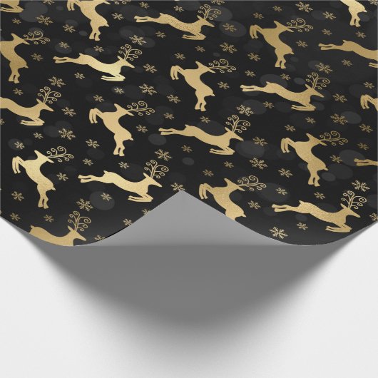 Imitate Gold Foil Weihnachtsmann & Black Bokee Geschenkpapier (Ecke)