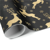 Imitate Gold Foil Weihnachtsmann & Black Bokee Geschenkpapier (Rolleneckpunkt)