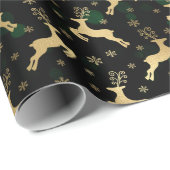 Imitate Gold Foil Weihnachtsmann & Grüne Buche Geschenkpapier (Rolleneckpunkt)