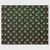 Imitate Gold Foil Weihnachtsmann & Grüne Buche Geschenkpapier (Flach)