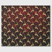 Imitate Gold Foil Weihnachtsmann & Rote Buche Geschenkpapier (Flach)