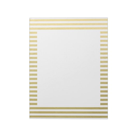 Imitate Gold Foil Weiße Streifen Muster Notizblock (Rotiert)