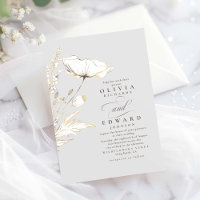 Imitate Gold Foil Wildblumen Leichte graue Hochzei