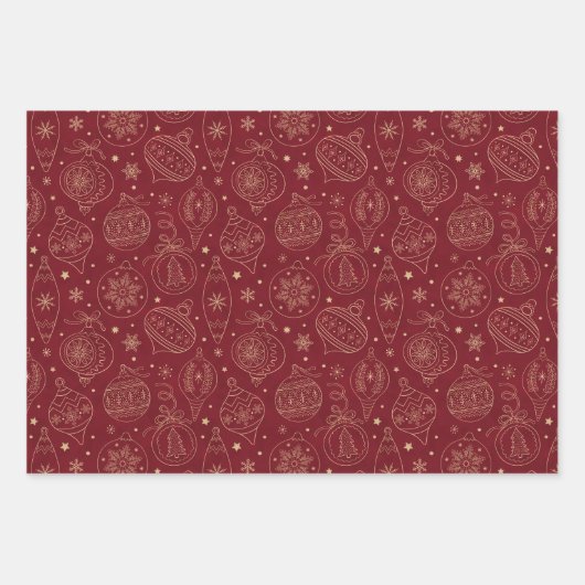 Imitate Gold Foil Xmas Baumdekoration Farbmuster  Geschenkpapier Set (Vorderseite 3)