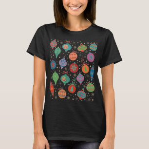 Imitate Gold Foil Xmas Tree Decoration Muster Farb T-Shirt