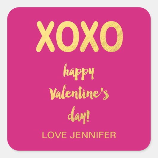 Imitate Gold Foil XOXO | Valentinstag - Aufkleber (Vorderseite)