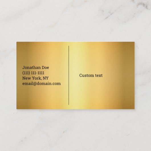 Imitate Gold Football Coach Business Card Visitenkarte (Rückseite)