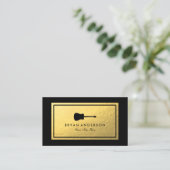 Imitate Gold Fossil - Guitar Business Card Visitenkarte (Stehend Vorderseite)