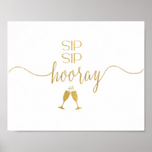 Imitate Gold Fossil Sip Hooray Cocktail Bar Signat Poster