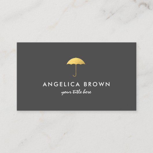 Imitate Gold Fossil Umbrella Business Card Visitenkarte (Vorderseite)