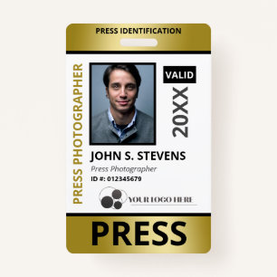 Imitate Gold Foto & Logos Presse-ID Ausweis