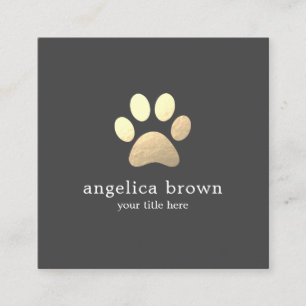Imitate Gold Fow Paw Print Square Business Card Quadratische Visitenkarte