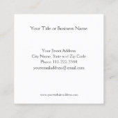 Imitate Gold Fow Paw Print Square Business Card Quadratische Visitenkarte (Rückseite)