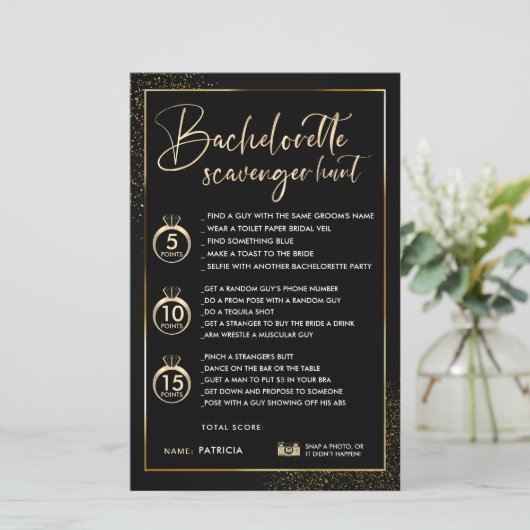 Imitate Gold Frame Bachelorette Scavenger Jagdspie (Stehend Vorderseite)