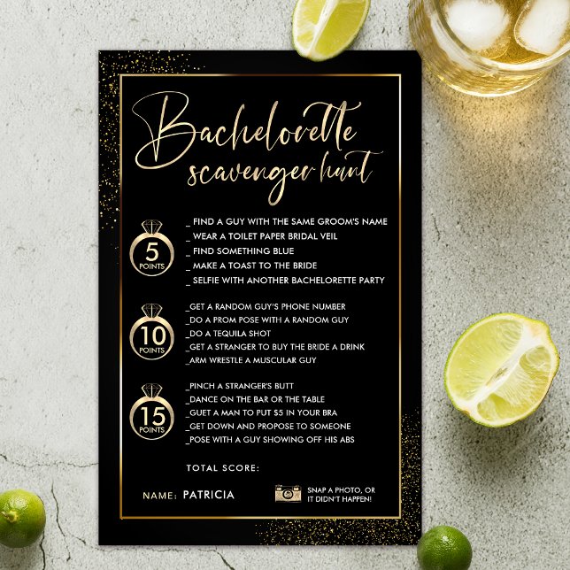 Imitate Gold Frame Bachelorette Scavenger Jagdspie (Bachelorette photo scavenger Game)