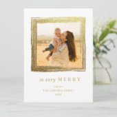 Imitate Gold Frame Feiertage Weihnachten Foto Weiß Karte (Stehend Vorderseite)
