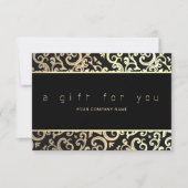 Imitate Gold Frame Glitzern Schwarzes Geschenkzert (Vorderseite)