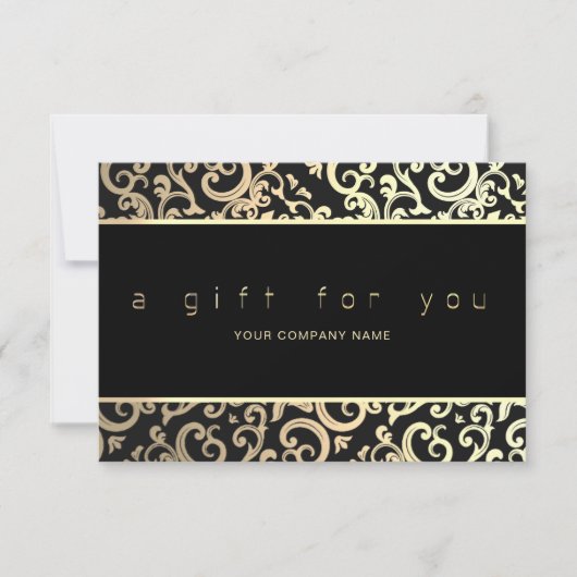 Imitate Gold Frame Glitzern Schwarzes Geschenkzert (Vorderseite)