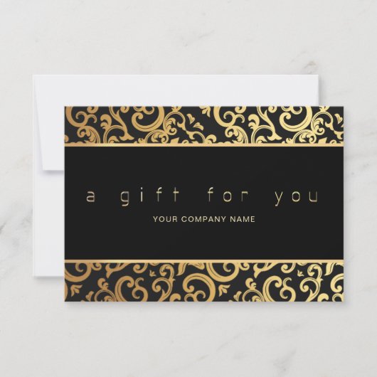 Imitate Gold Frame Glitzern Schwarzes Geschenkzert (Vorderseite)