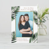 Imitate Gold Frame Terracotta Wedding Foto Save The Date (Stehend Vorderseite)