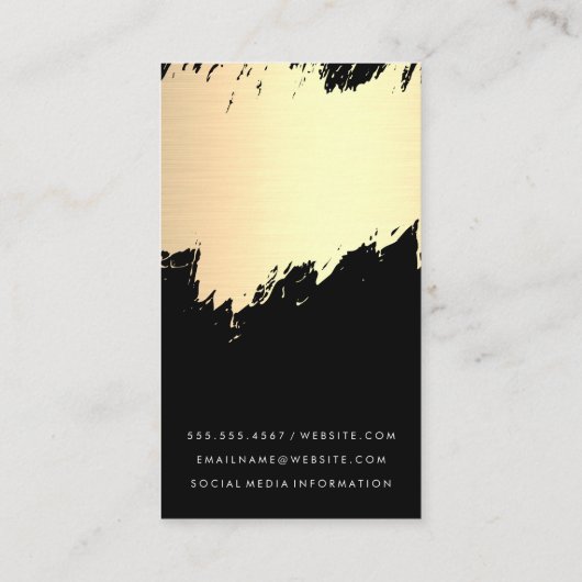 Imitate Gold gebürstet / schwarz Visitenkarte (Rückseite)