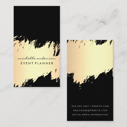 Imitate Gold gebürstet / schwarz Visitenkarte (Vorne/Hinten)