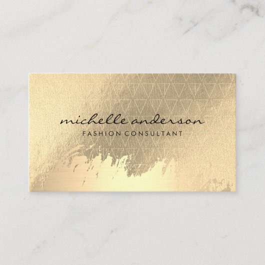 Imitate Gold gegossenes Metalltriangle-Muster Visitenkarte (Vorderseite)