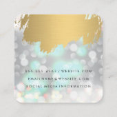 Imitate Gold geputzt mit Boke Glitzer Quadratische Visitenkarte (Rückseite)