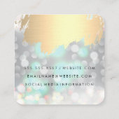 Imitate Gold geputzt mit Boke Glitzer Quadratische Visitenkarte (Rückseite)