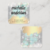 Imitate Gold geputzt mit Boke Glitzer Quadratische Visitenkarte (Vorne/Hinten)