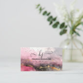 Imitate Gold Gitter Monogram Visitenkarte (Stehend Vorderseite)