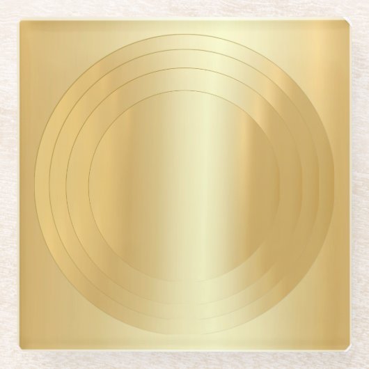Imitate Gold Glamour Blank Template Custom Elegant Glasuntersetzer (Vorderseite)