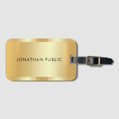 Imitate Gold Glamour Moderne moderne Vorlage Elega Gepäckanhänger (Vorderseite (Horizontal))