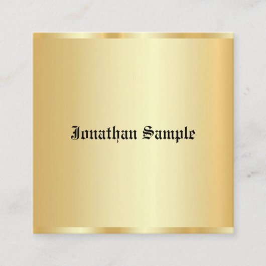 Imitate Gold Glamour Personalisiert Template Alter Quadratische Visitenkarte (Vorderseite)