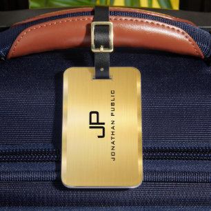 Imitate Gold Glamour Template Modernes Monogramm Gepäckanhänger