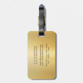 Imitate Gold Glamour Template Modernes Monogramm Gepäckanhänger (Rückseite vertikal)