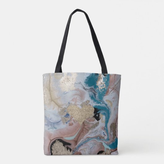 Imitate Gold Glitterie Herz Cool Gold Marmortextur Tasche (Rückseite)