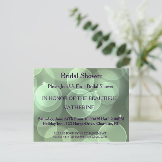 Imitate Gold Glittering Green Confetti Glitzern Do Einladung (Stehend Vorderseite)