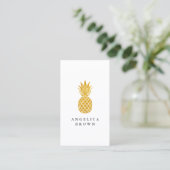 Imitate Gold Glitzer Ananas Business Card Visitenkarte (Stehend Vorderseite)