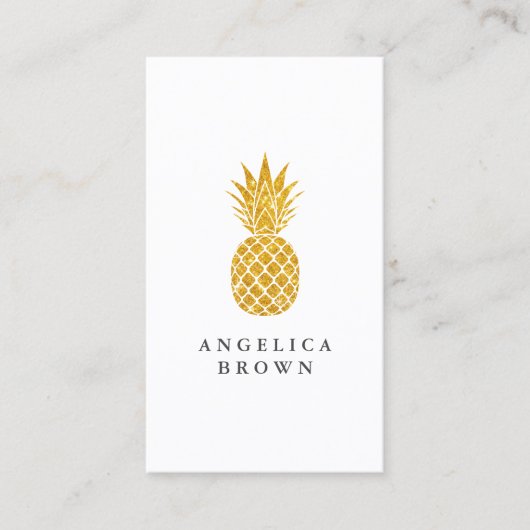 Imitate Gold Glitzer Ananas Business Card Visitenkarte (Vorderseite)