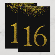 Imitate Gold Glitzer auf der Black Tischnummer Car