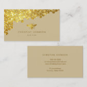 Imitate Gold Glitzer Bienenkarte Visitenkarte (Vorne/Hinten)