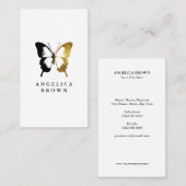 Imitate Gold Glitzer & Black Butterfly Visitenkarte (Vorne/Hinten)