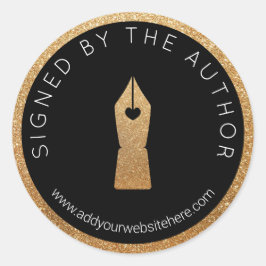 Imitate Gold Glitzer Black Unterzeichnet durch den Runder Aufkleber