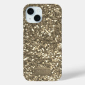 Imitate Gold Glitzer Blenden Sparkle Monogramm Case-Mate iPhone Hülle (Rückseite)