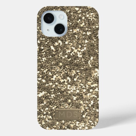 Imitate Gold Glitzer Blenden Sparkle Monogramm Case-Mate iPhone Hülle (Rückseite)