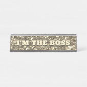 Imitate Gold Glitzer Boss Metal Schreibtischnamensplakette (Vorderseite )