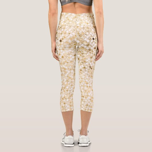 Imitate Gold Glitzer Capri Leggings (Rückseite)