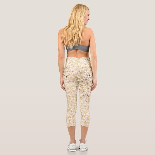 Imitate Gold Glitzer Capri Leggings (Rückseite)