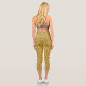 Imitate Gold Glitzer Capri Leggings (Rückseite)